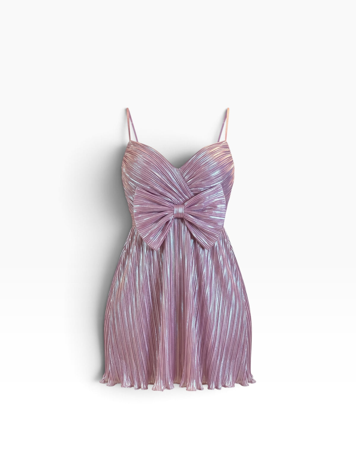 Perfect pink bow meow metallic midi dress