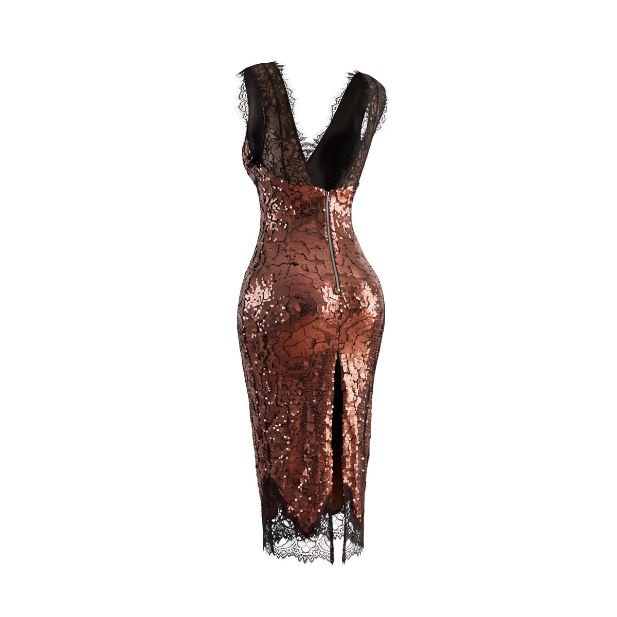 Black cat bronze dress