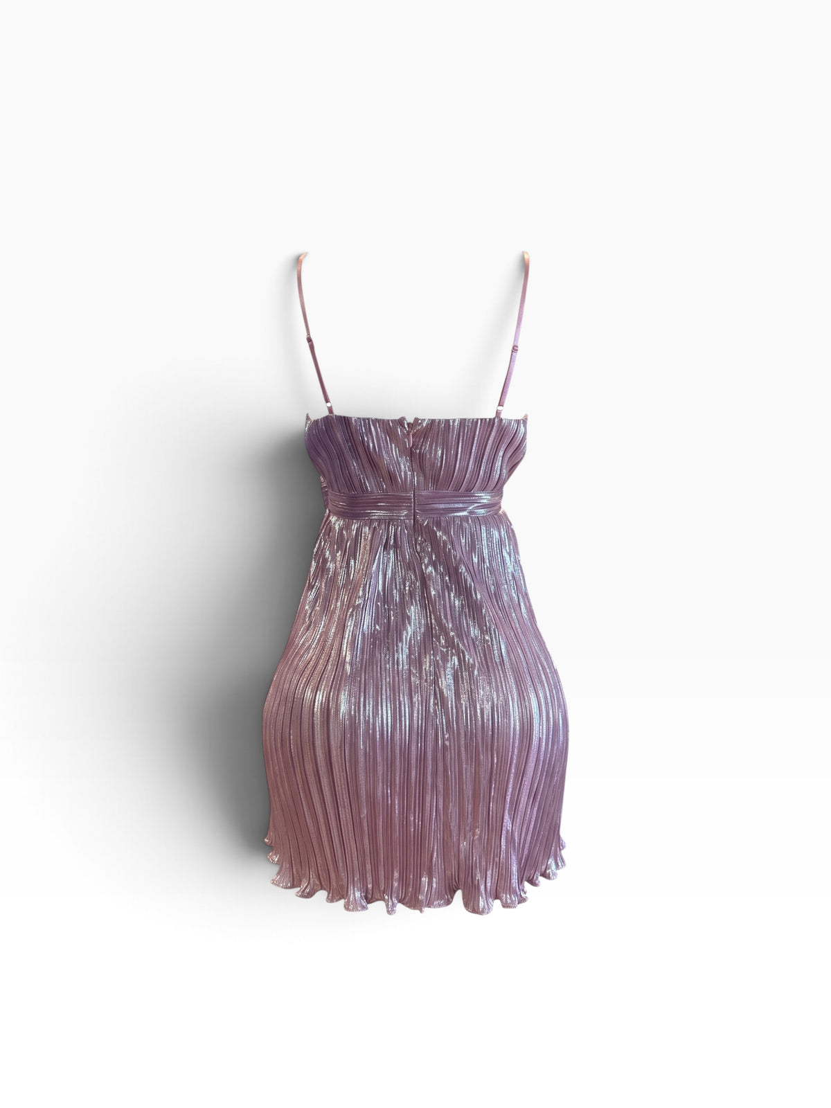 Perfect pink bow meow metallic midi dress