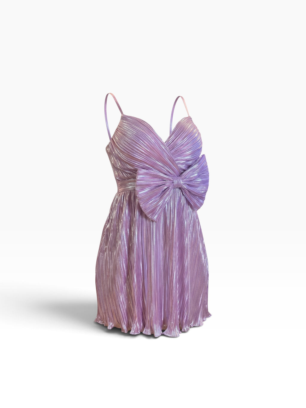 Perfect pink bow meow metallic midi dress