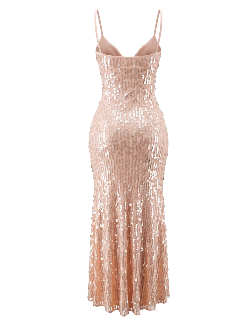 Rosé purr sequin maxi dress