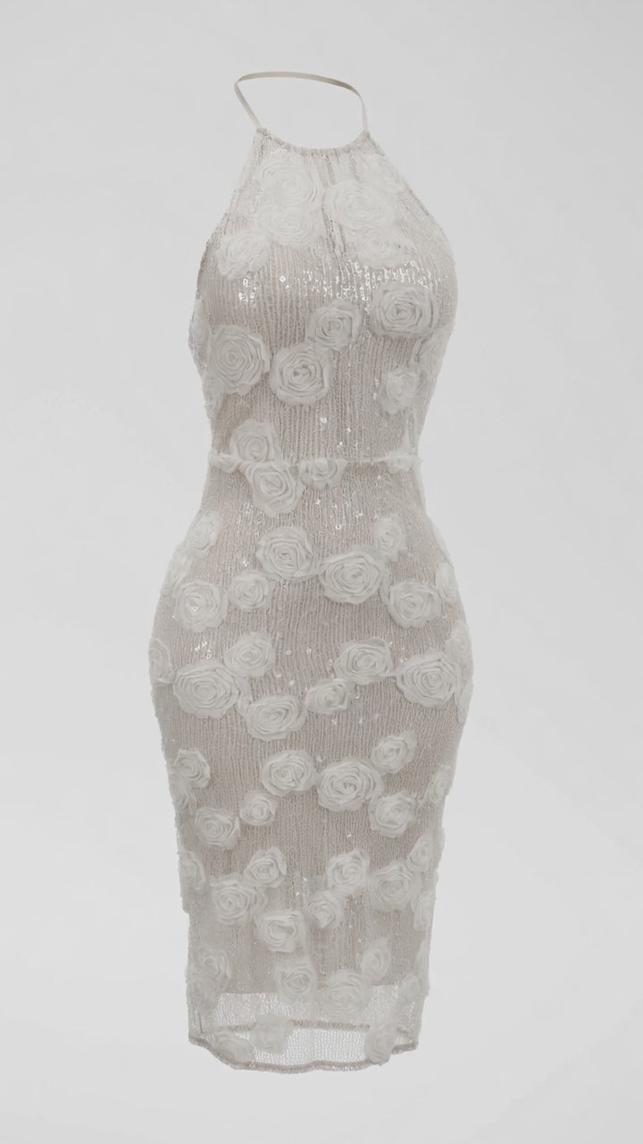 Purrrfect Rose midi dress