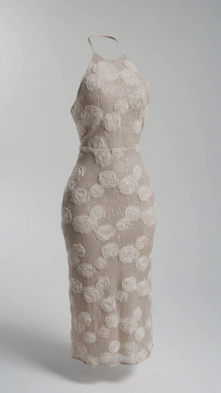 Purrrfect Rose midi dress